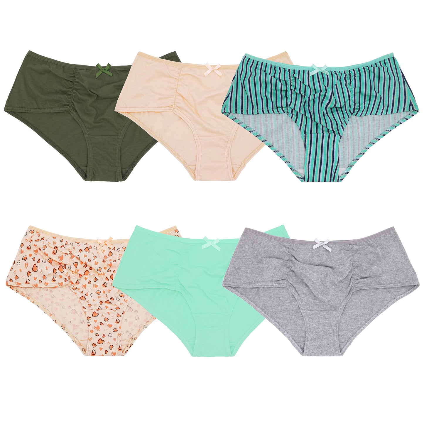 Women's Plus Size 100% Cotton Mid Waist Hipster Panties Underwear