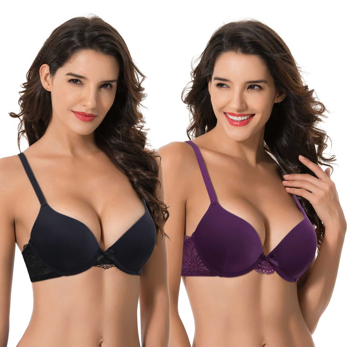 Women's Plus Size Push Up Add 1 Cup Underwire Perfect Shape Tshirt Bra