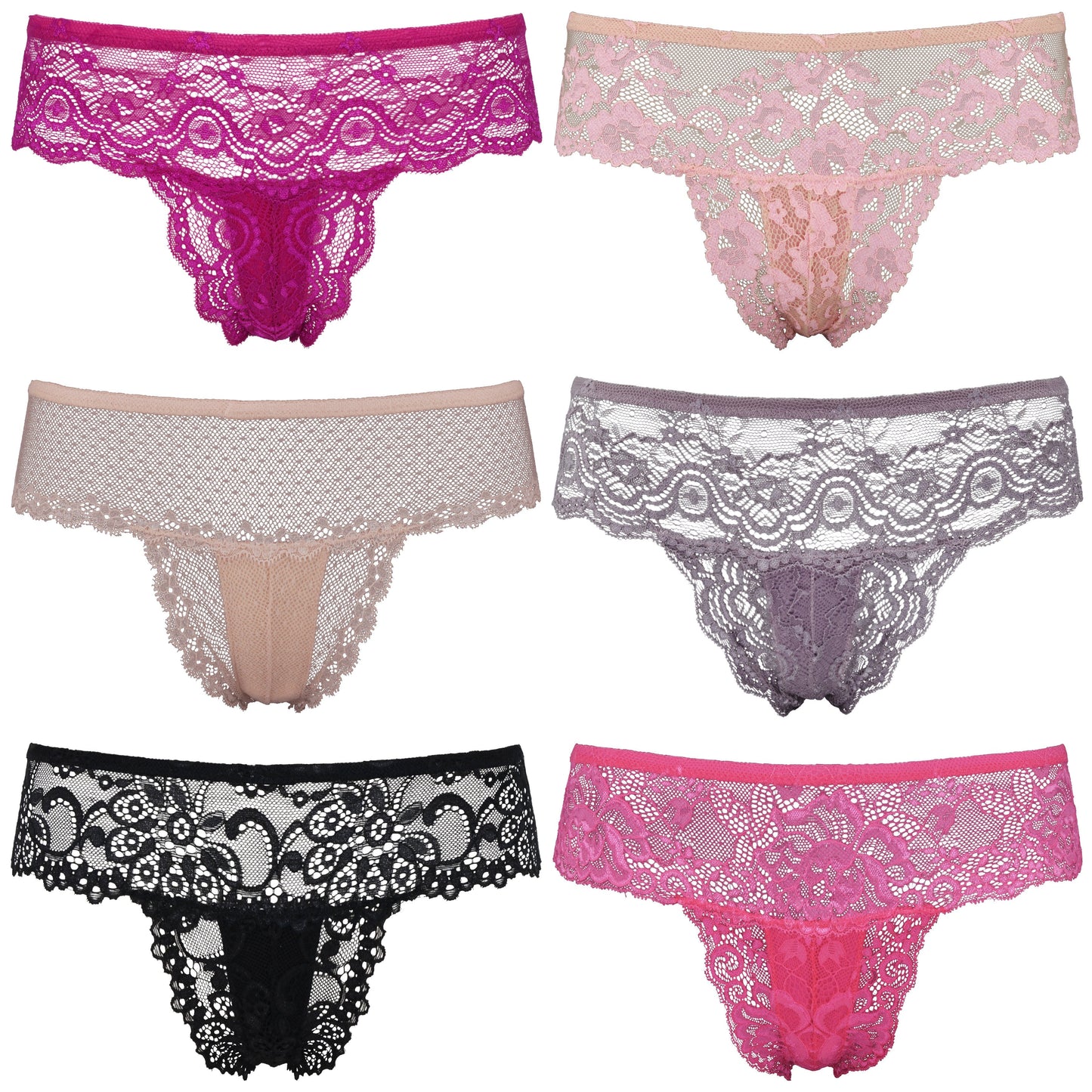 Women's Low Rise Sexy Sheer Lace Thongs Panties