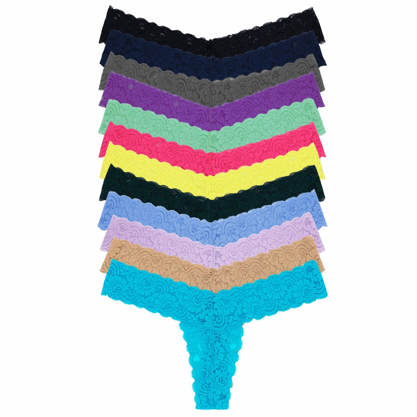 Women's Sexy Lace Thongs Low Rise One Size Panties