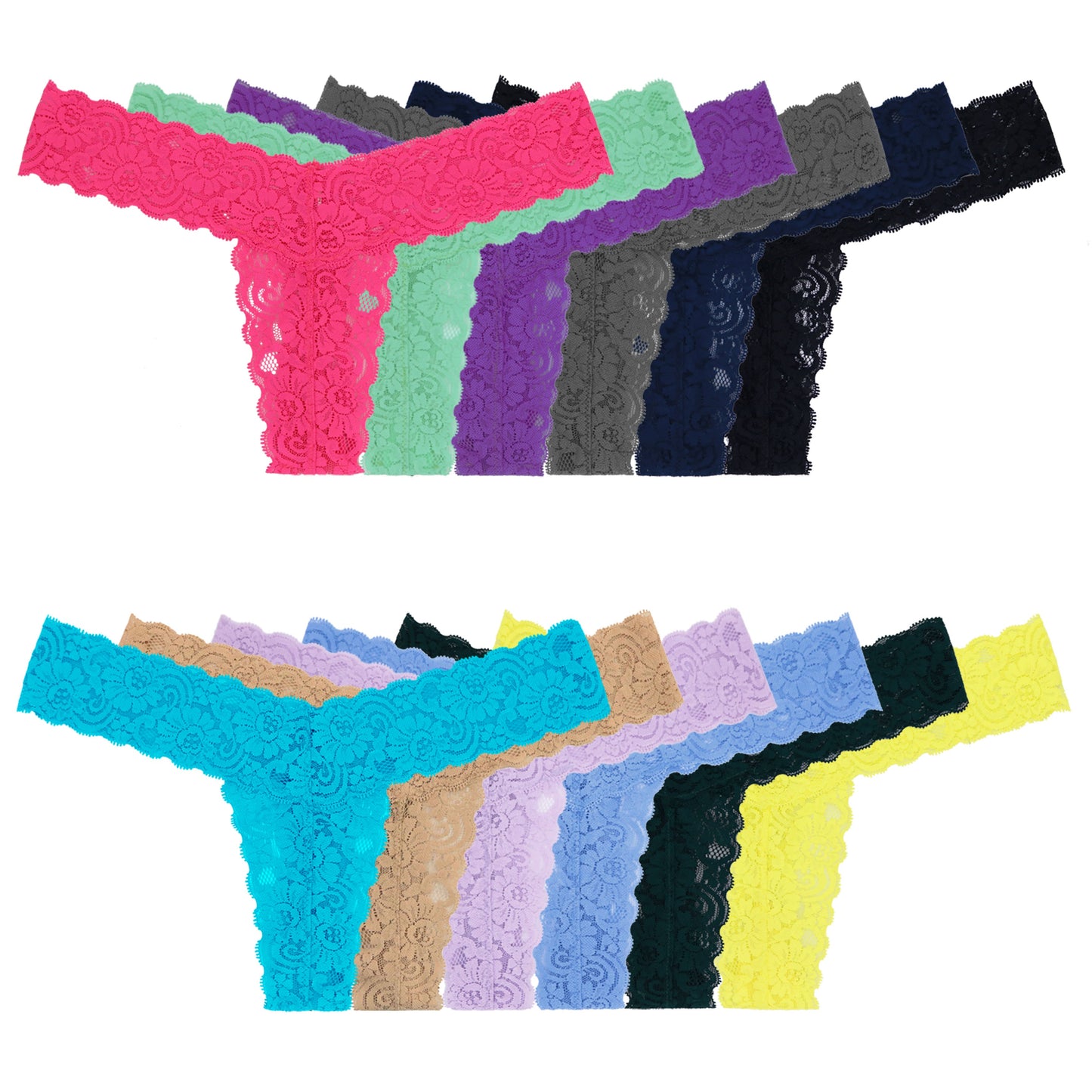 Women's Sexy Lace Thongs Low Rise One Size Panties