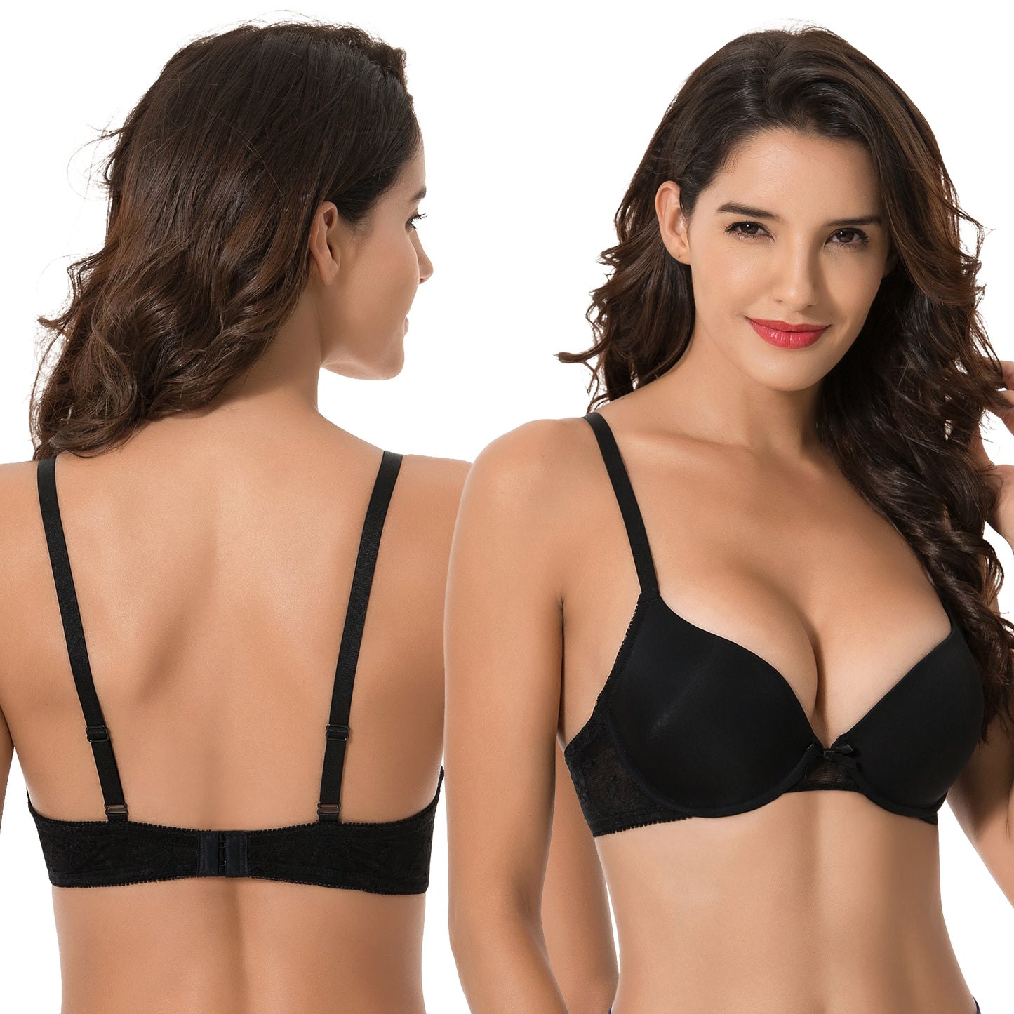 Women's Plus Size Perfect Shape Add 1 Cup Push Up Underwire Tshirt Bra