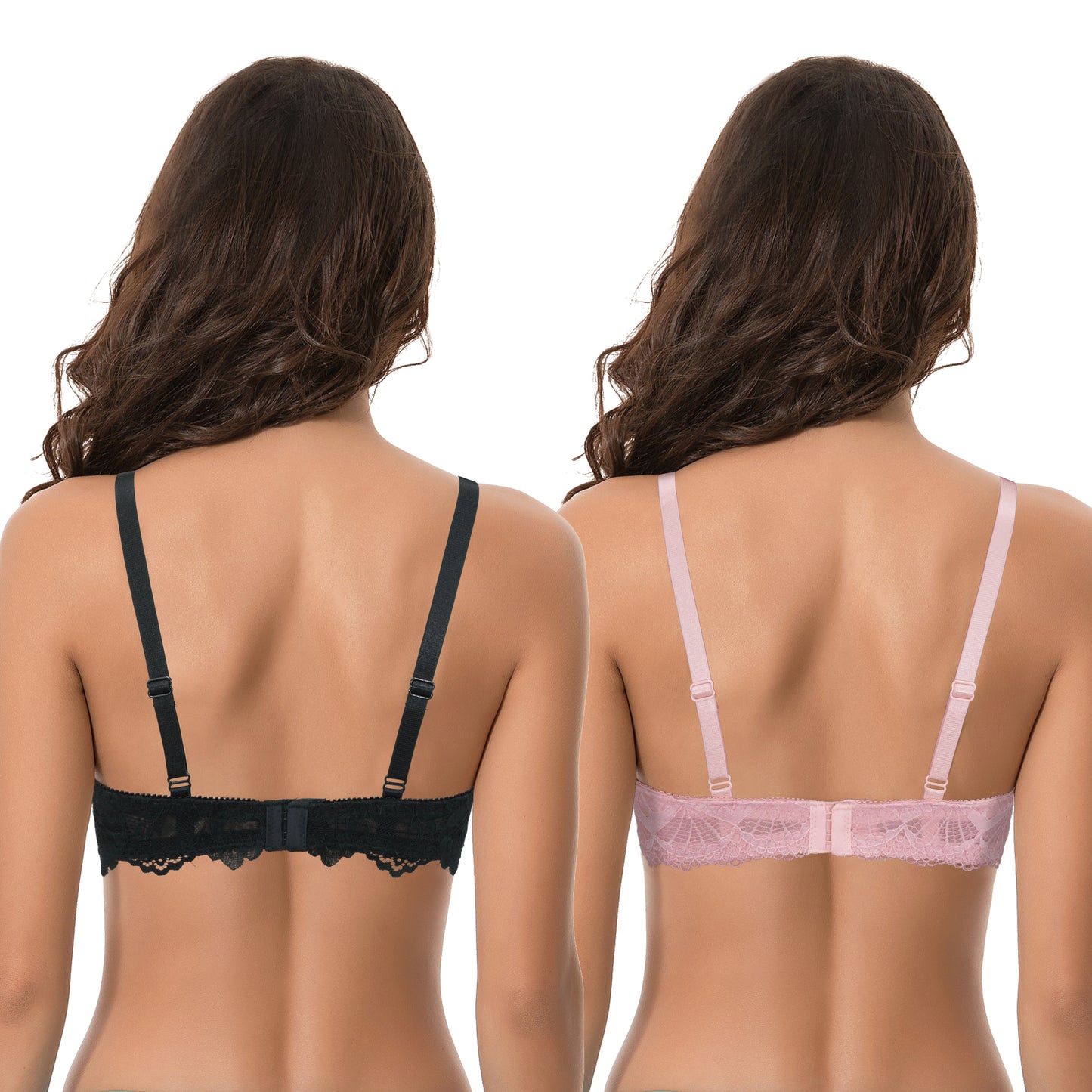 Women's Plus Size Push Up Add 1 Cup Underwire Perfect Shape Lace Bras