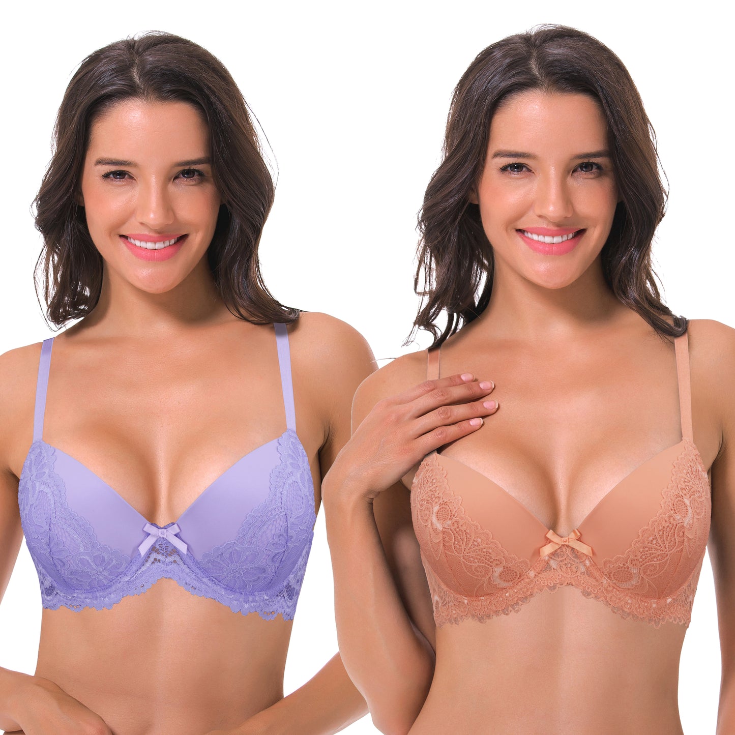 Women's Plus Size Lightly Padded Underwire Balconette Bra