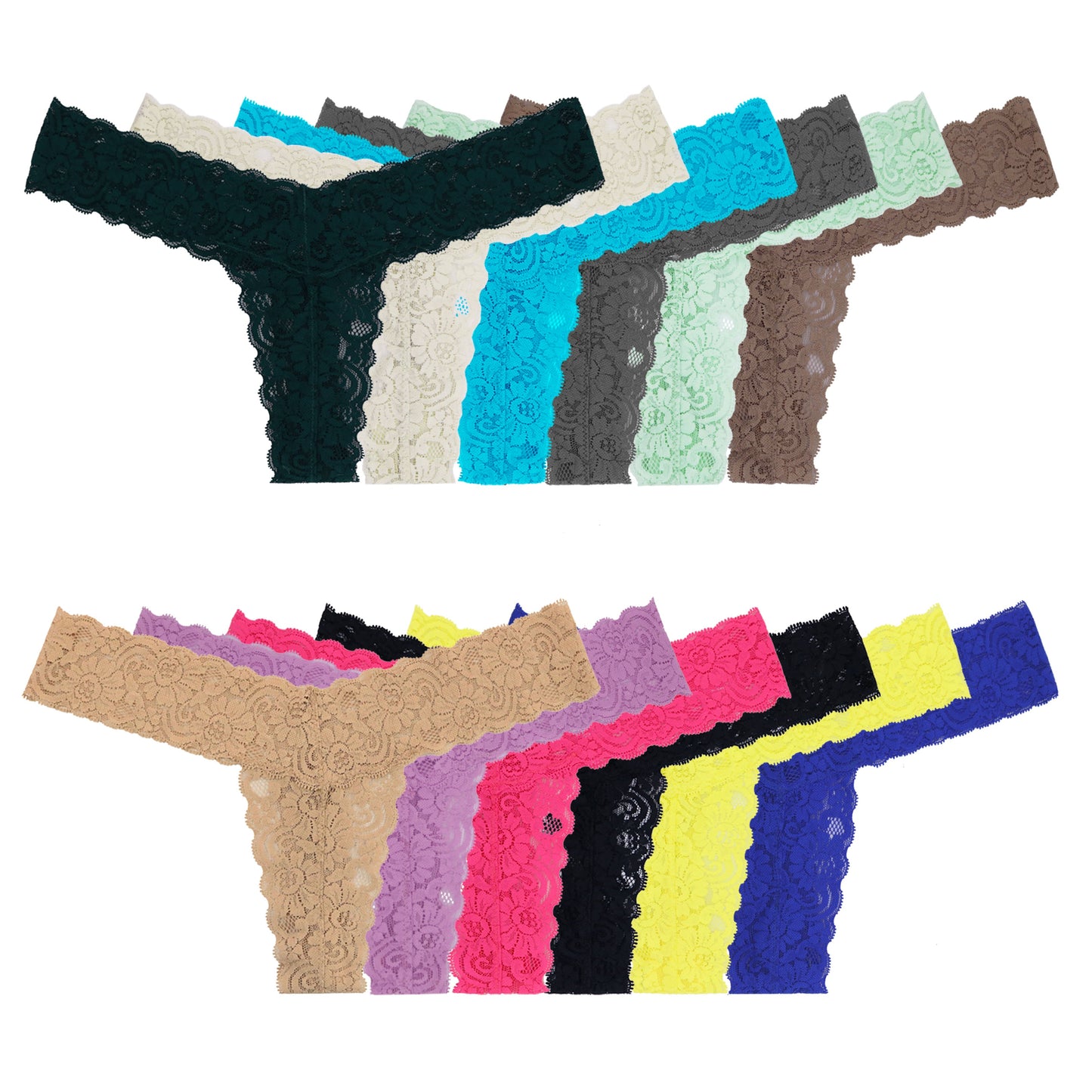 Women's Sexy Lace Thongs Low Rise One Size Panties
