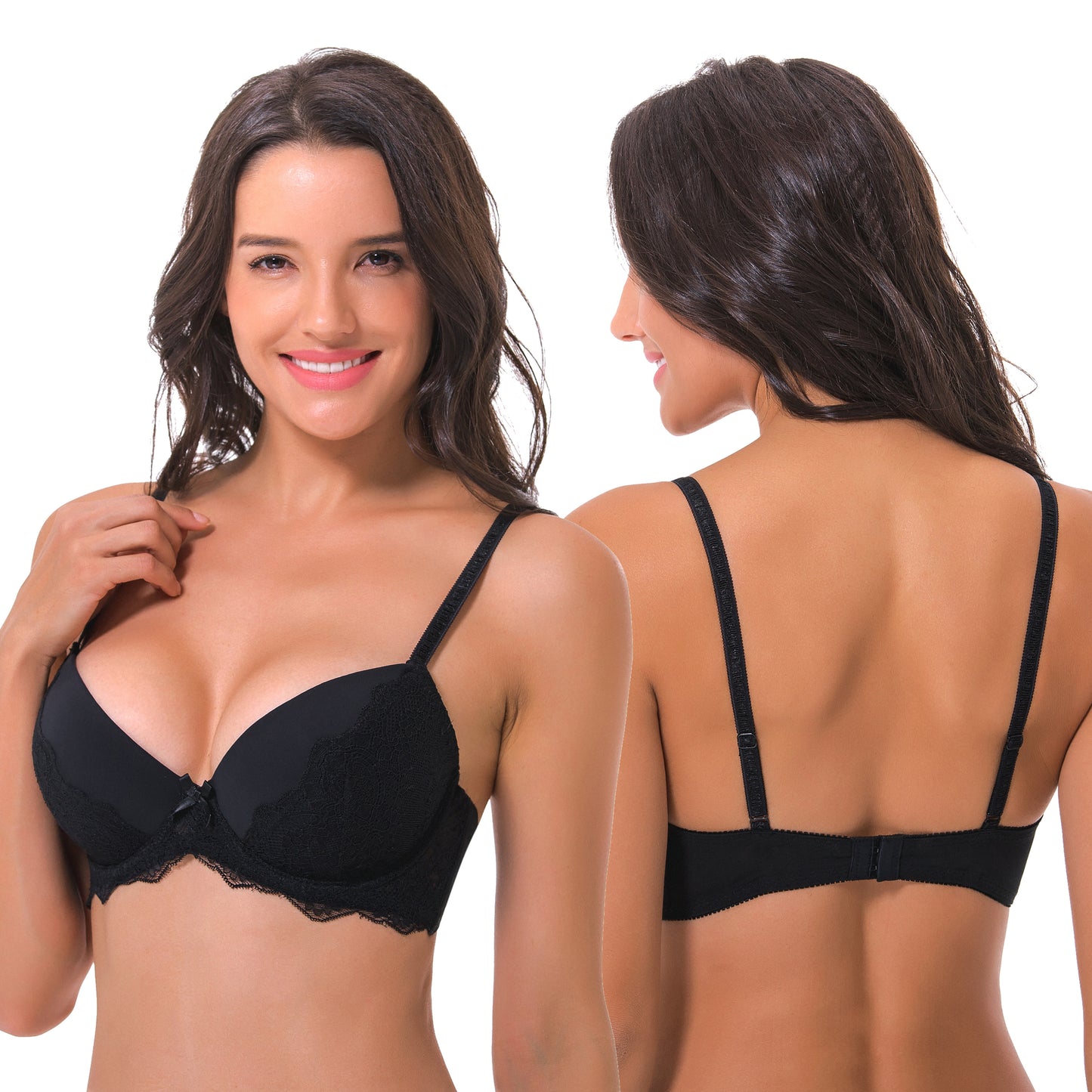 Women's Plus Size Lightly Padded Underwire Balconette Bra
