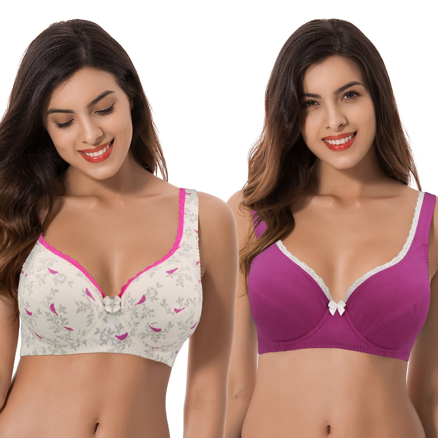 Women's Unlined Plus Size Comfort Cotton Underwire Bra