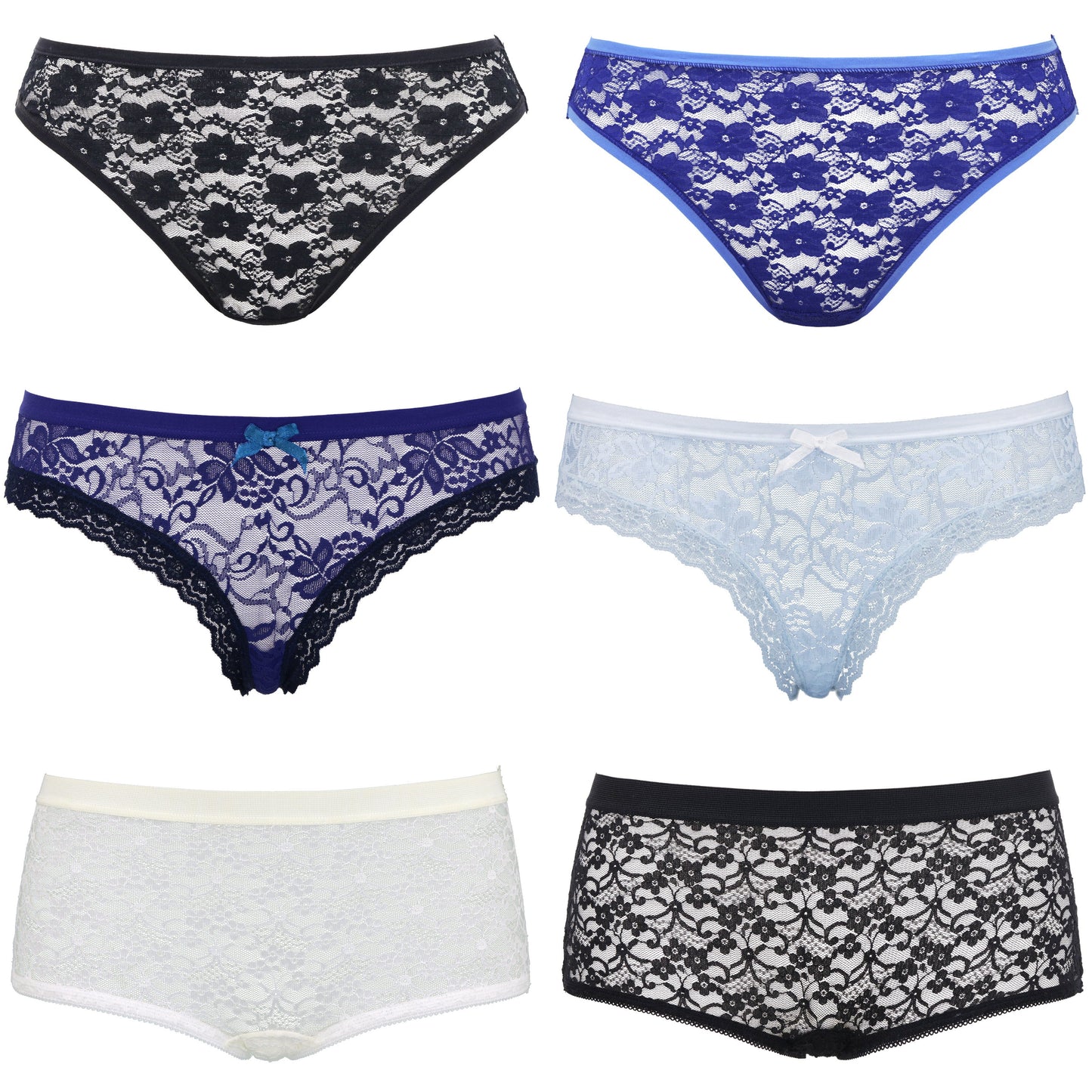 Women's Sexy Lace Bikini Hipster Boyshorts Underwear Panties