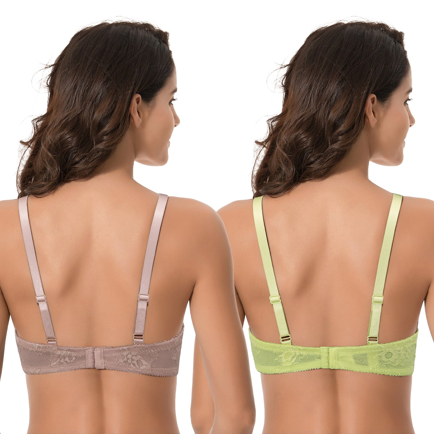 Womens Plus Size Perfect Shape Add 1 Cup Push Up Underwire Tshirt Bra-2PK