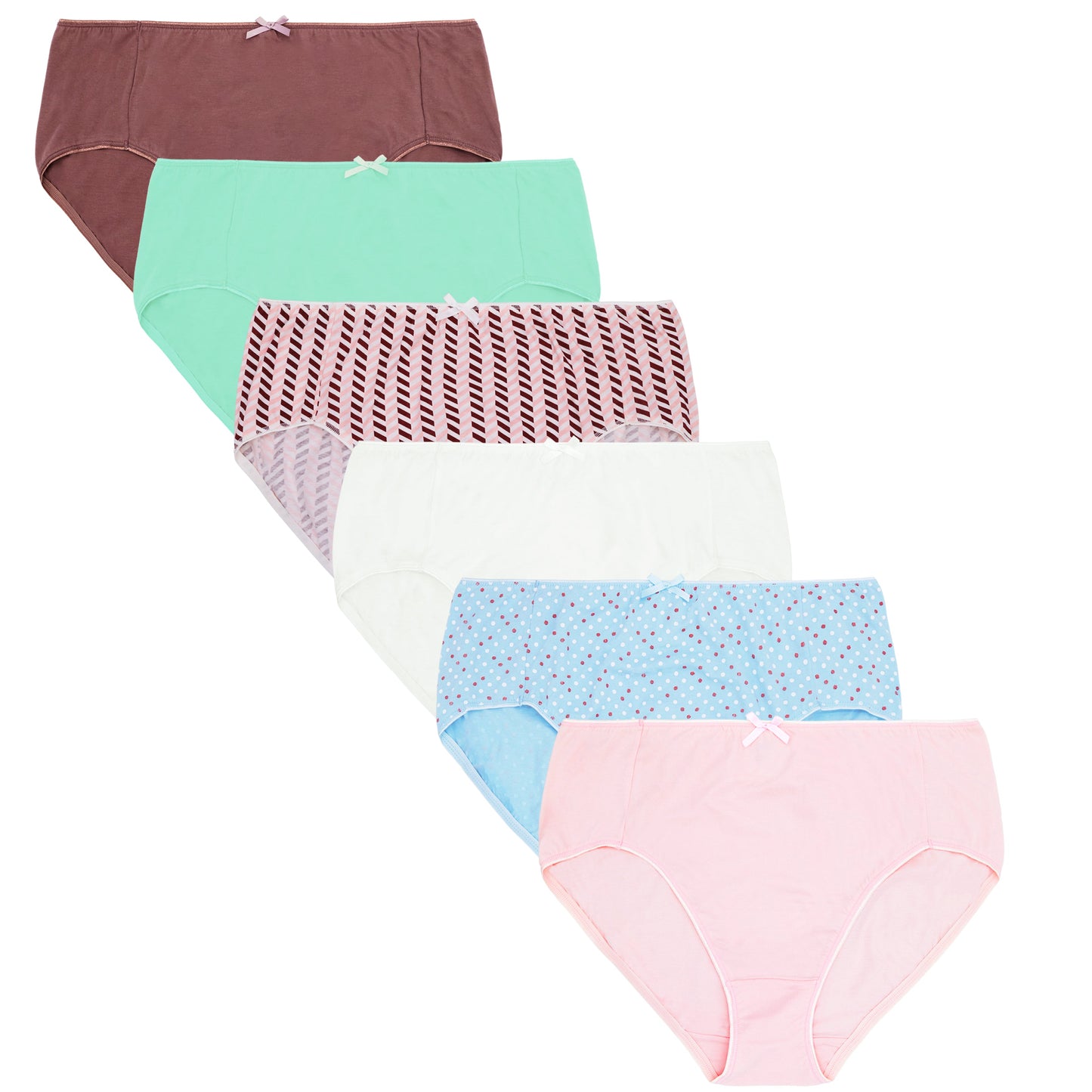 Women's Plus Size 100% Cotton High Waist Briefs Panties Underwear