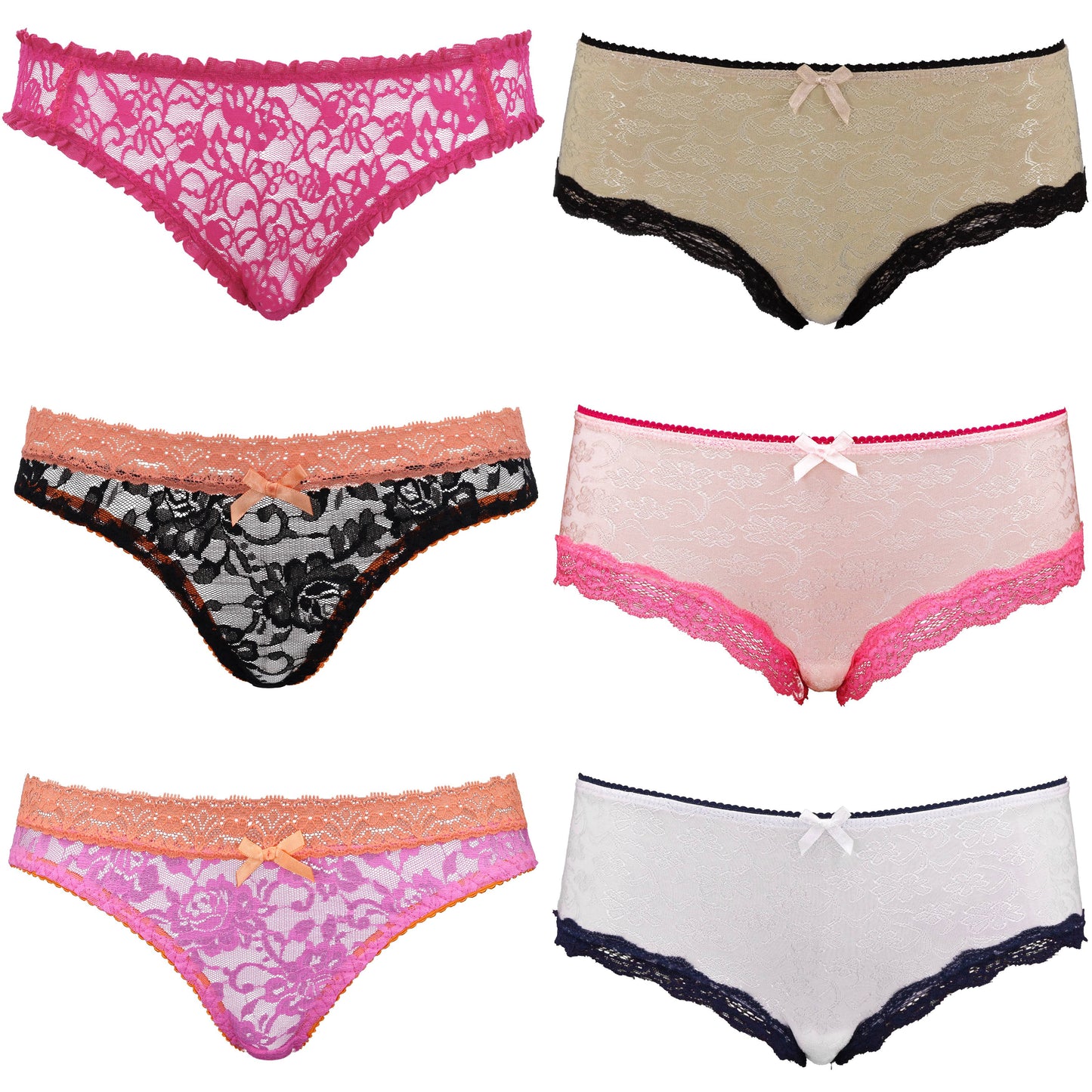 Women's Sexy Lace Bikini Hipster Boyshorts Underwear Panties
