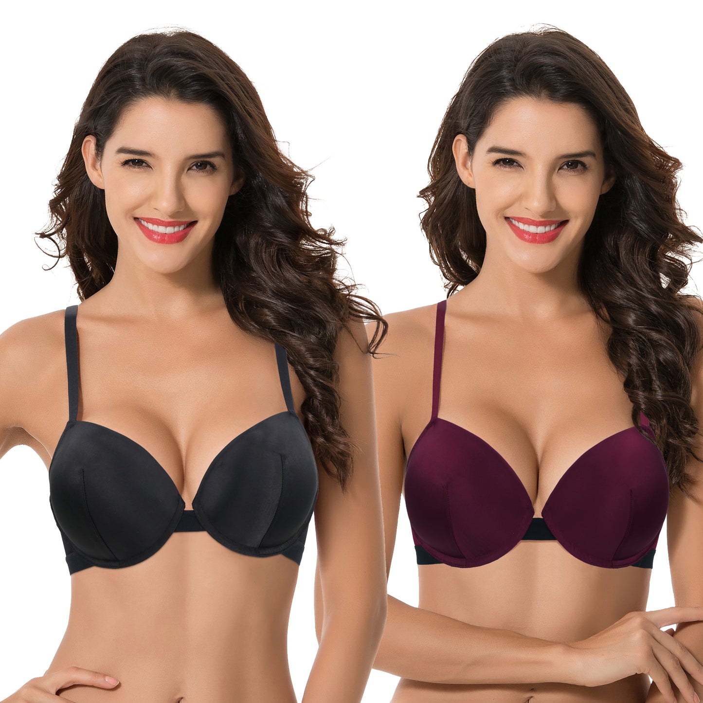 Women's Plus Size Add 1 and a half Cup Push Up Underwire Lace Bras