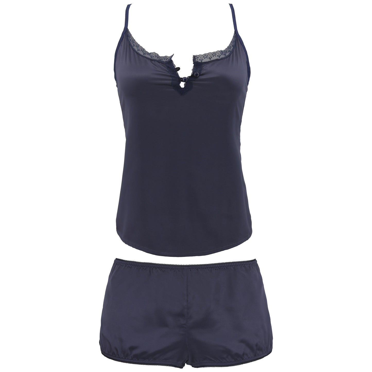 Women's Satin Lingerie Lace Camisole Tank Top With Shorts Pajama Set