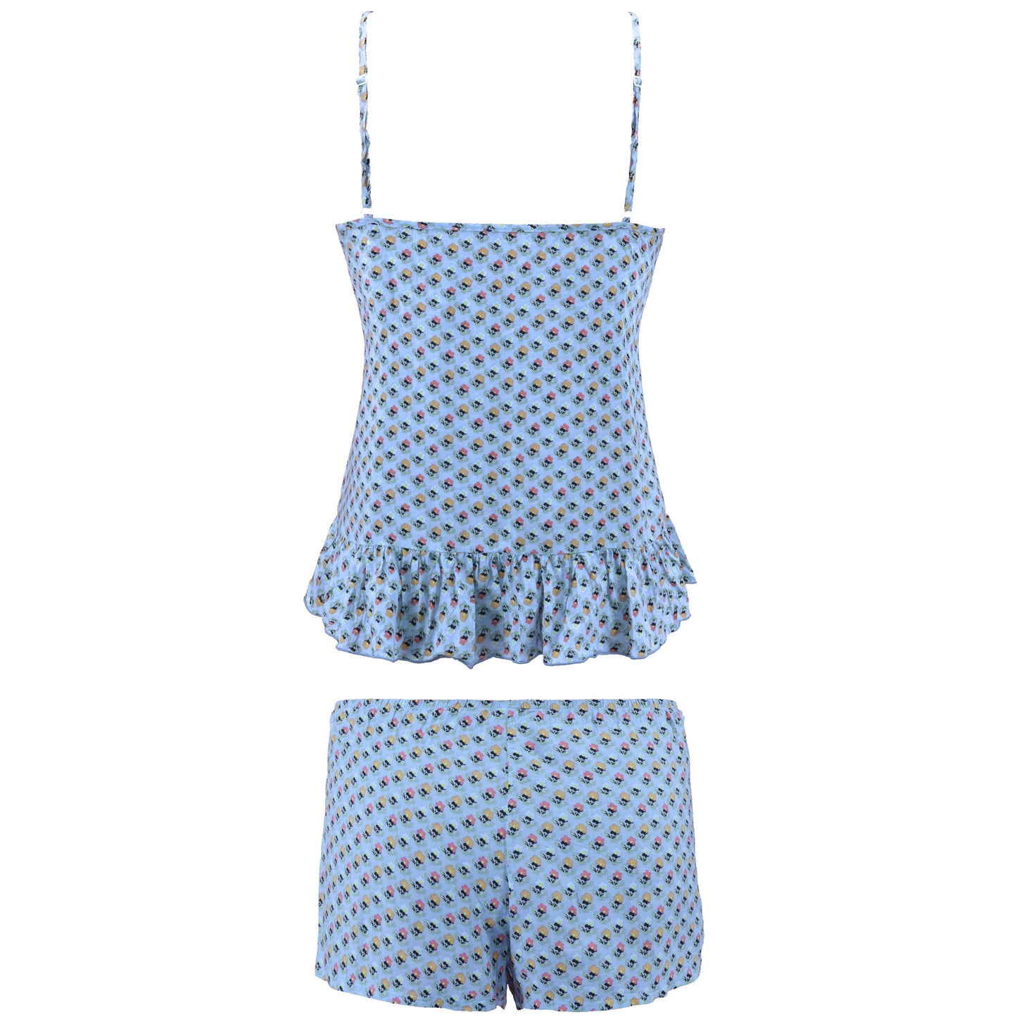 Women's Satin Lingerie Lace Camisole Tank Top With Shorts Pajama Set