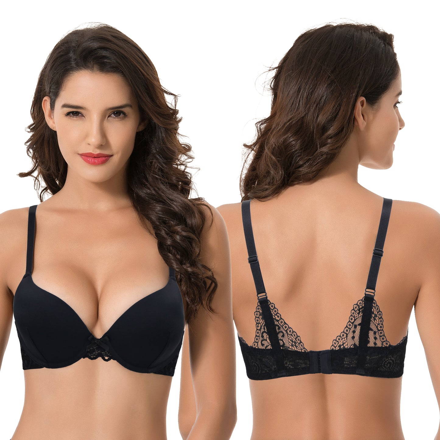 Women's Plus Size Push Up Add 1 Cup Underwire Perfect Shape Tshirt Bra