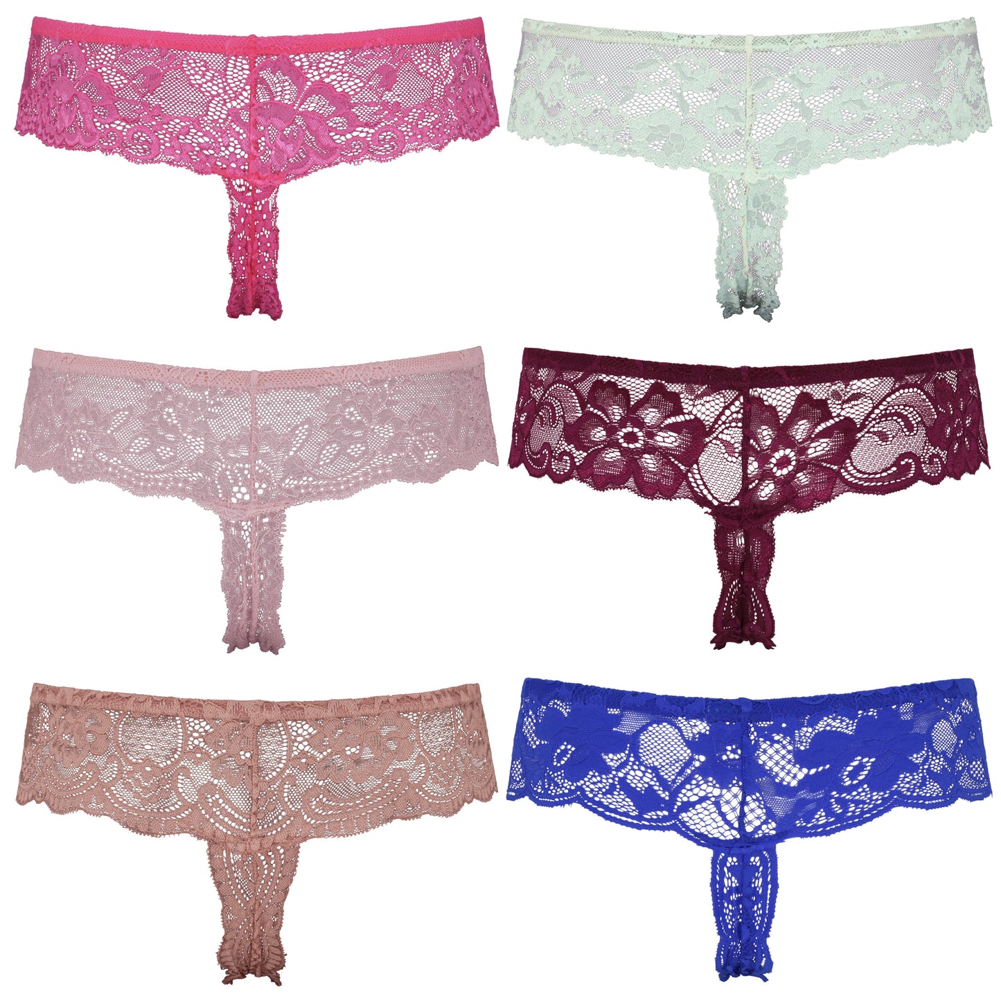 Women's Low Rise Sexy Sheer Lace Thongs Panties