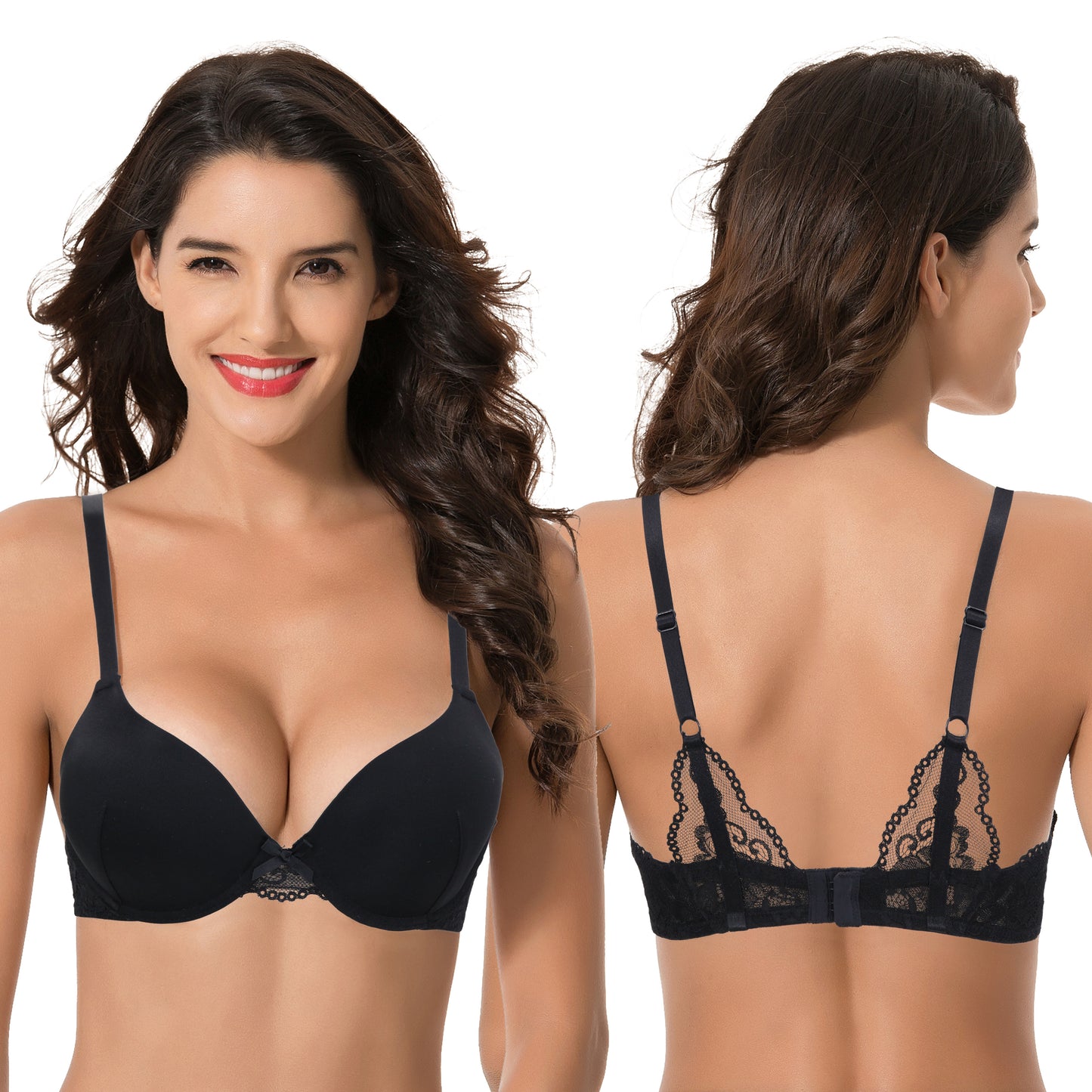 Women's Plus Size Push Up Add 1 Cup Underwire Perfect Shape Tshirt Bra