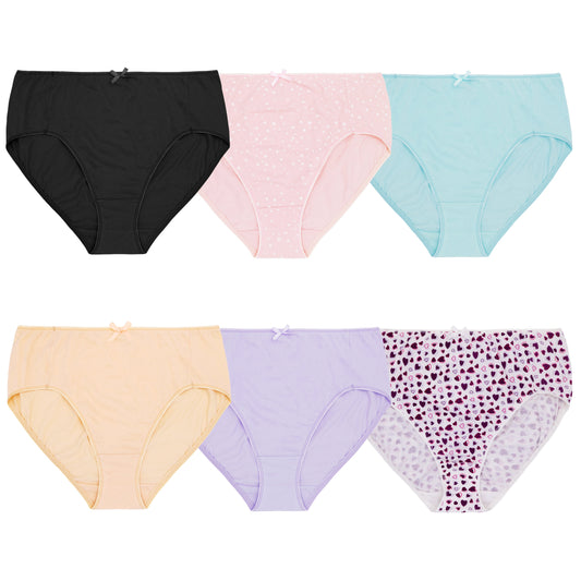 Women's Plus Size 100% Cotton High Waist Briefs Panties Underwear