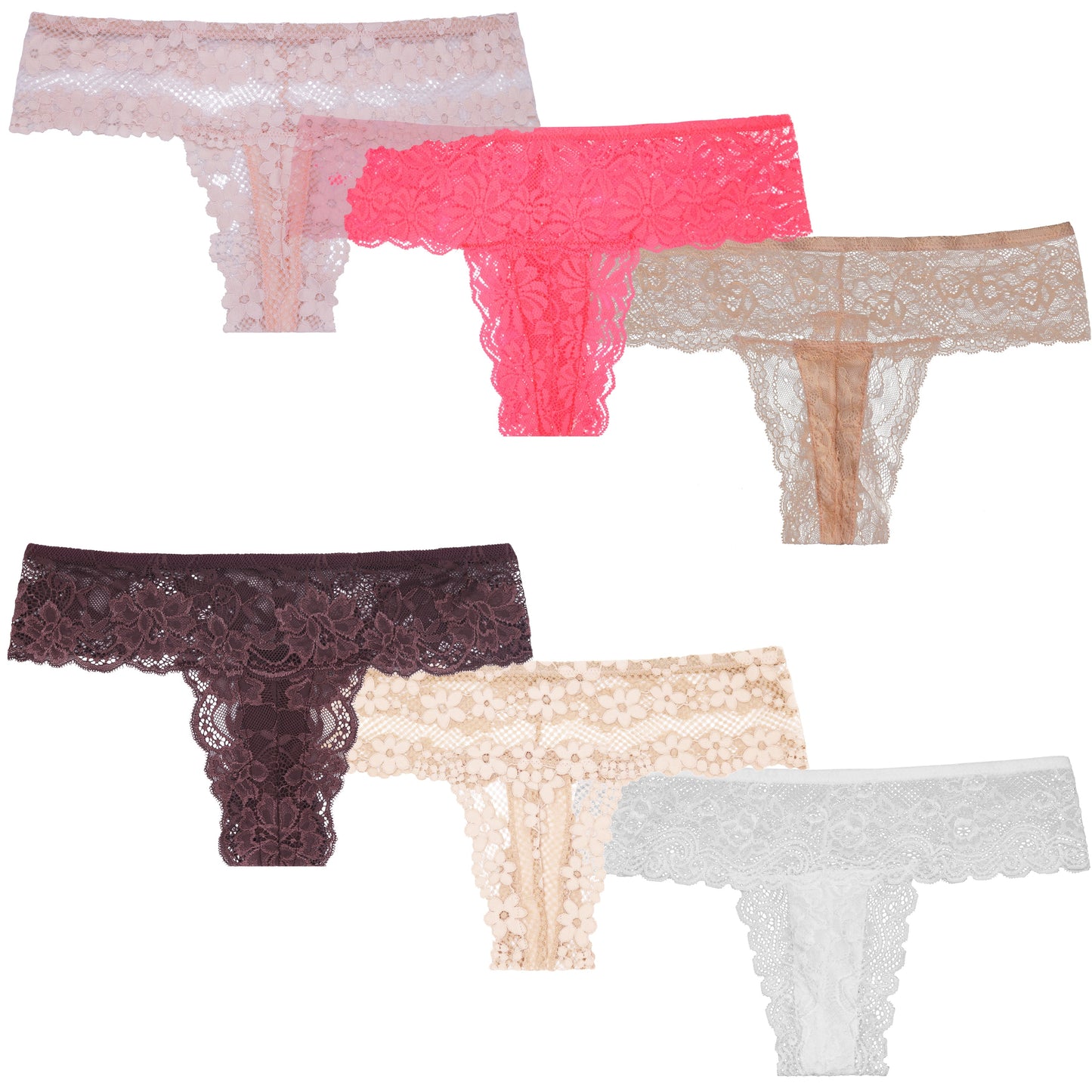 Women's Low Rise Sexy Sheer Lace Thongs Panties