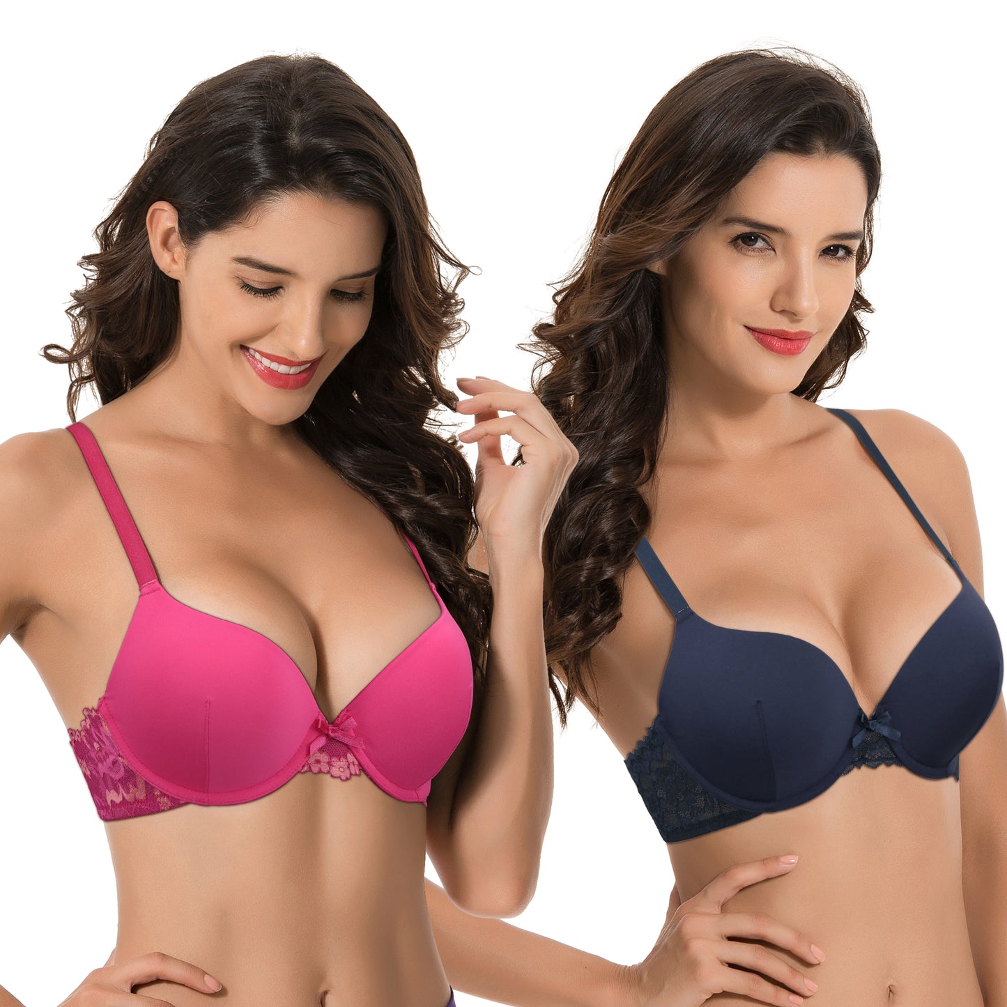 Women's Plus Size Push Up Add 1 Cup Underwire Perfect Shape Tshirt Bra