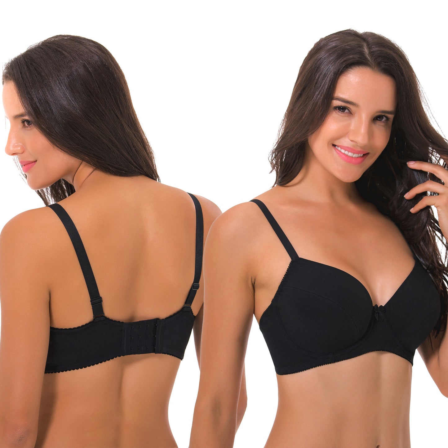 Women's Plus Size Cotton Unlined Balconette Underwire Bras