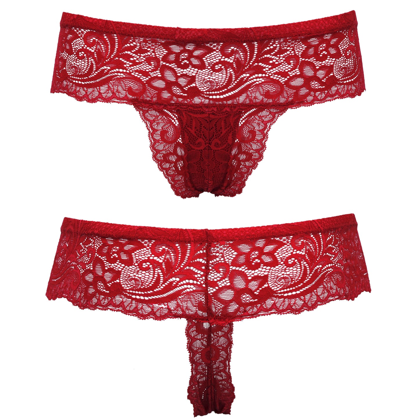 Women's Low Rise Sexy Sheer Lace Thongs Panties