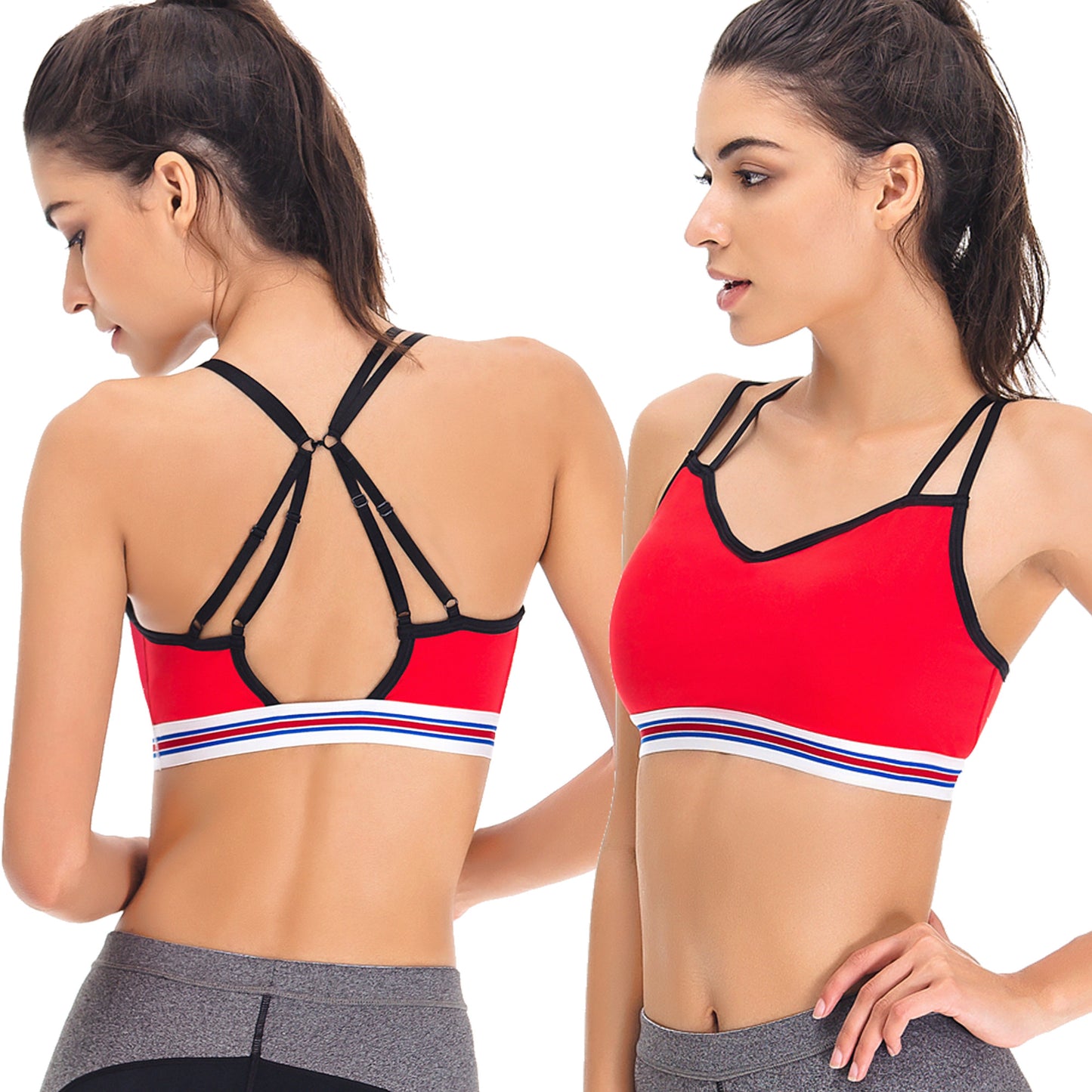 Women's Sports Bras - Padded Yoga Bra Medium Support Workout Activewear Workout Clothes