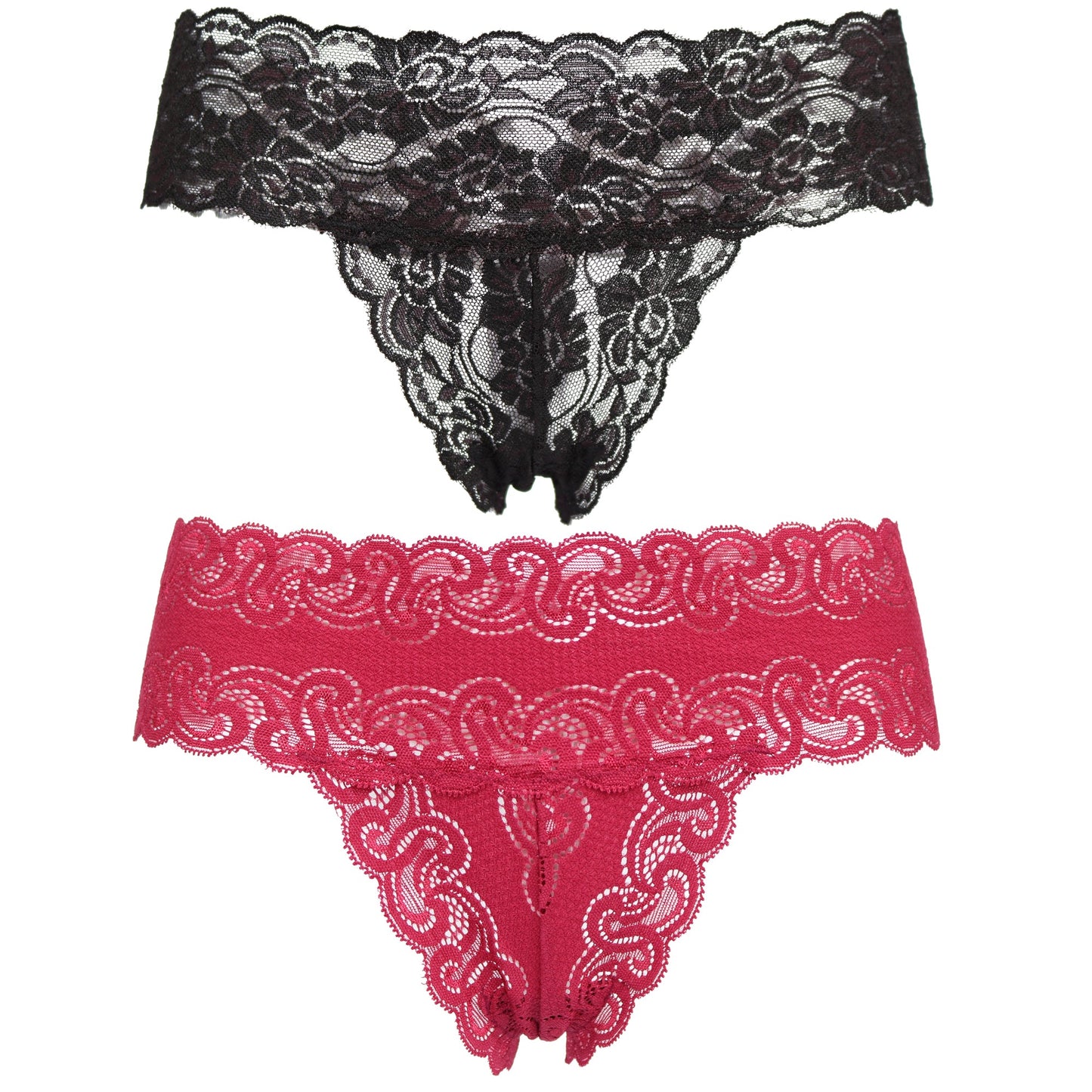 Women's Sexy Lace Thongs Low Rise One Size Panties
