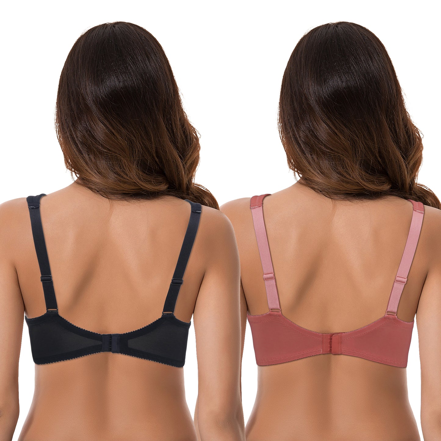 Women's Plus Size Unlined Underwire Lace Bra with Cushion Straps