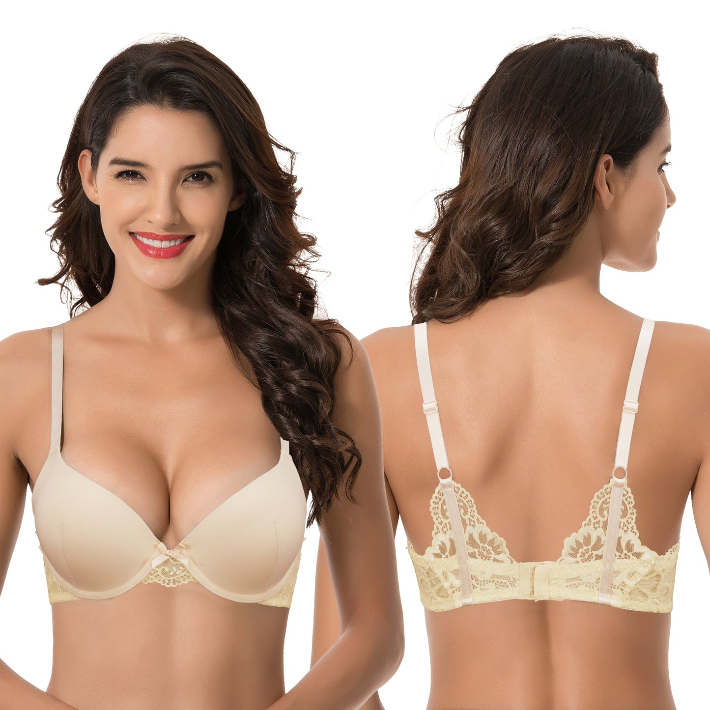 Women's Plus Size Push Up Add 1 Cup Underwire Perfect Shape Tshirt Bra