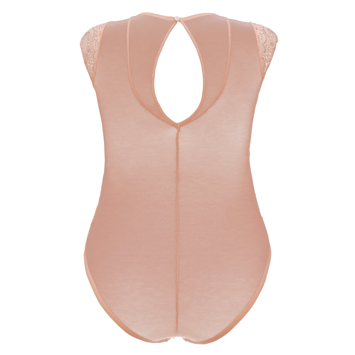 Women's Lingerie Lace Babydoll V Neck One Piece Mesh Bodysuit Nightwear