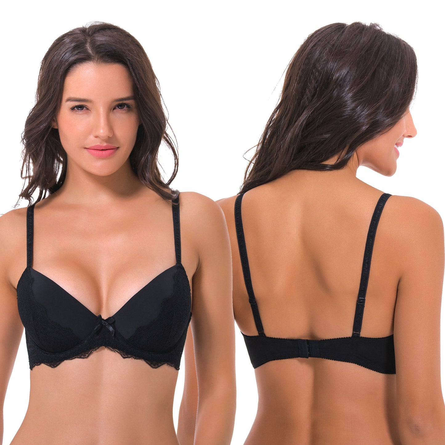 Women's Plus Size Lightly Padded Underwire Balconette Bra
