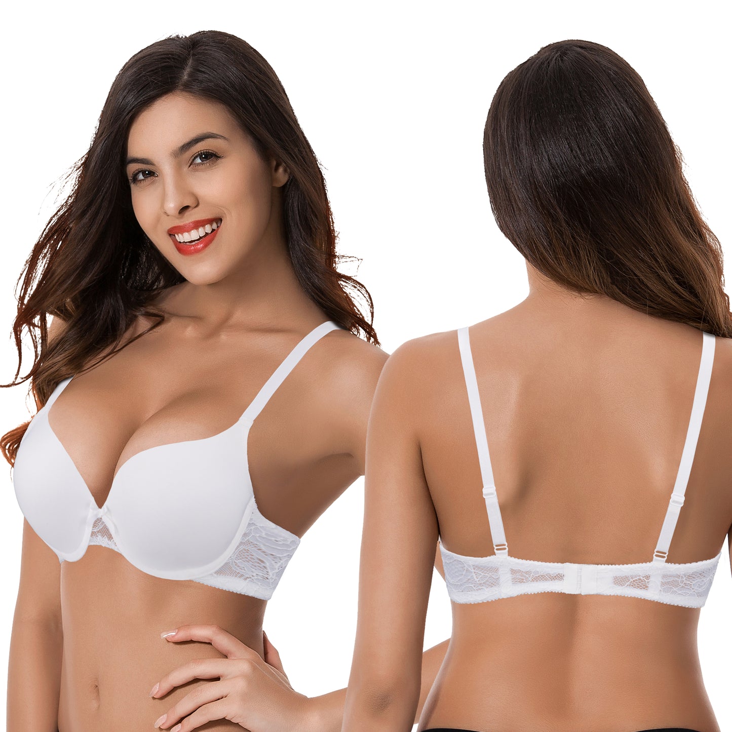 Women's Plus Size Perfect Shape Add 1 Cup Push Up Underwire Tshirt Bra