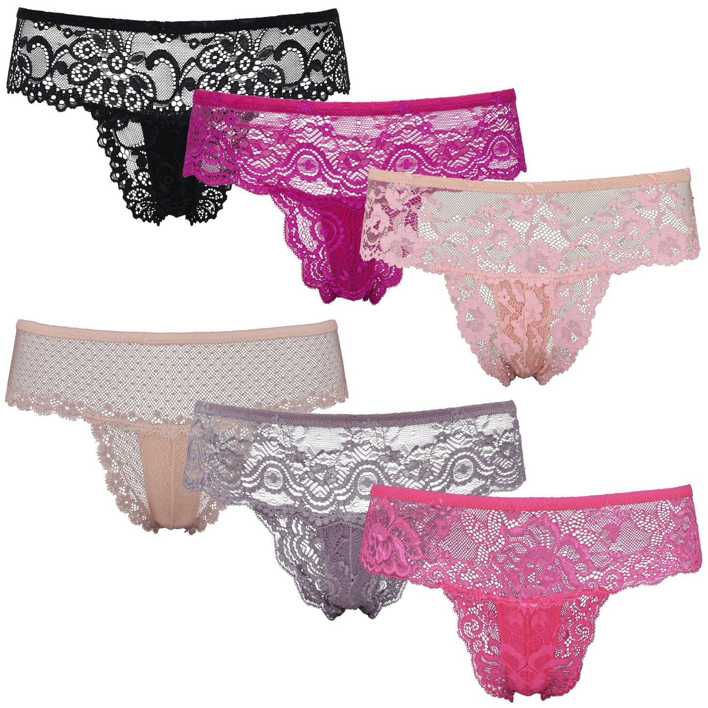 Women's Low Rise Sexy Sheer Lace Thongs Panties