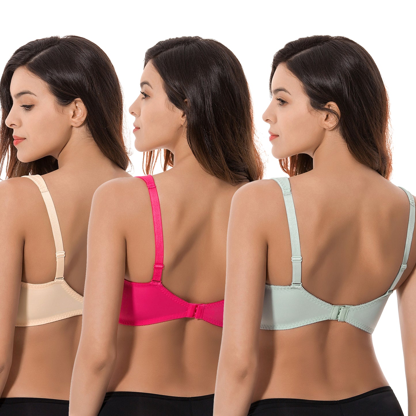 Women's Plus Size Minimizer Underwire Bra With Lace Embroidery
