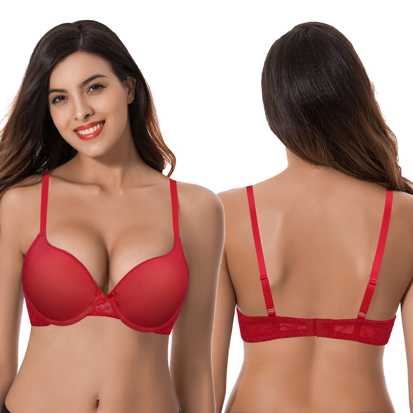Women's Plus Size Perfect Shape Add 1 Cup Push Up Underwire Tshirt Bra