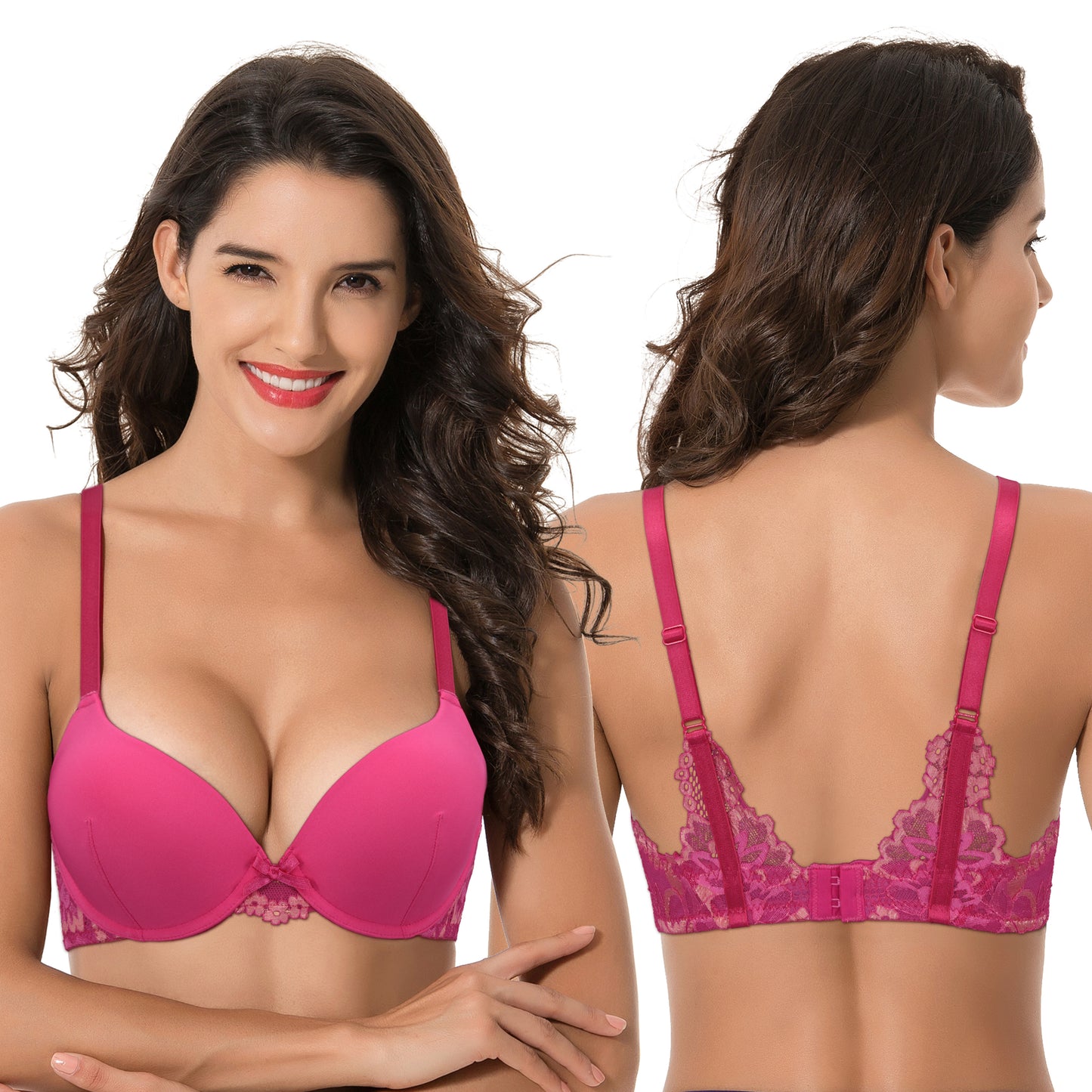 Women's Plus Size Push Up Add 1 Cup Underwire Perfect Shape Tshirt Bra