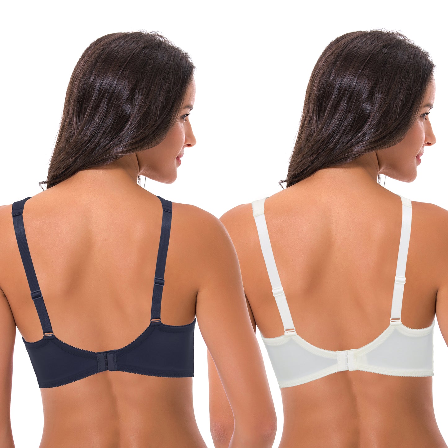 Women's Lightly Padded Underwire Lace Bra with Padded Shoulder Straps