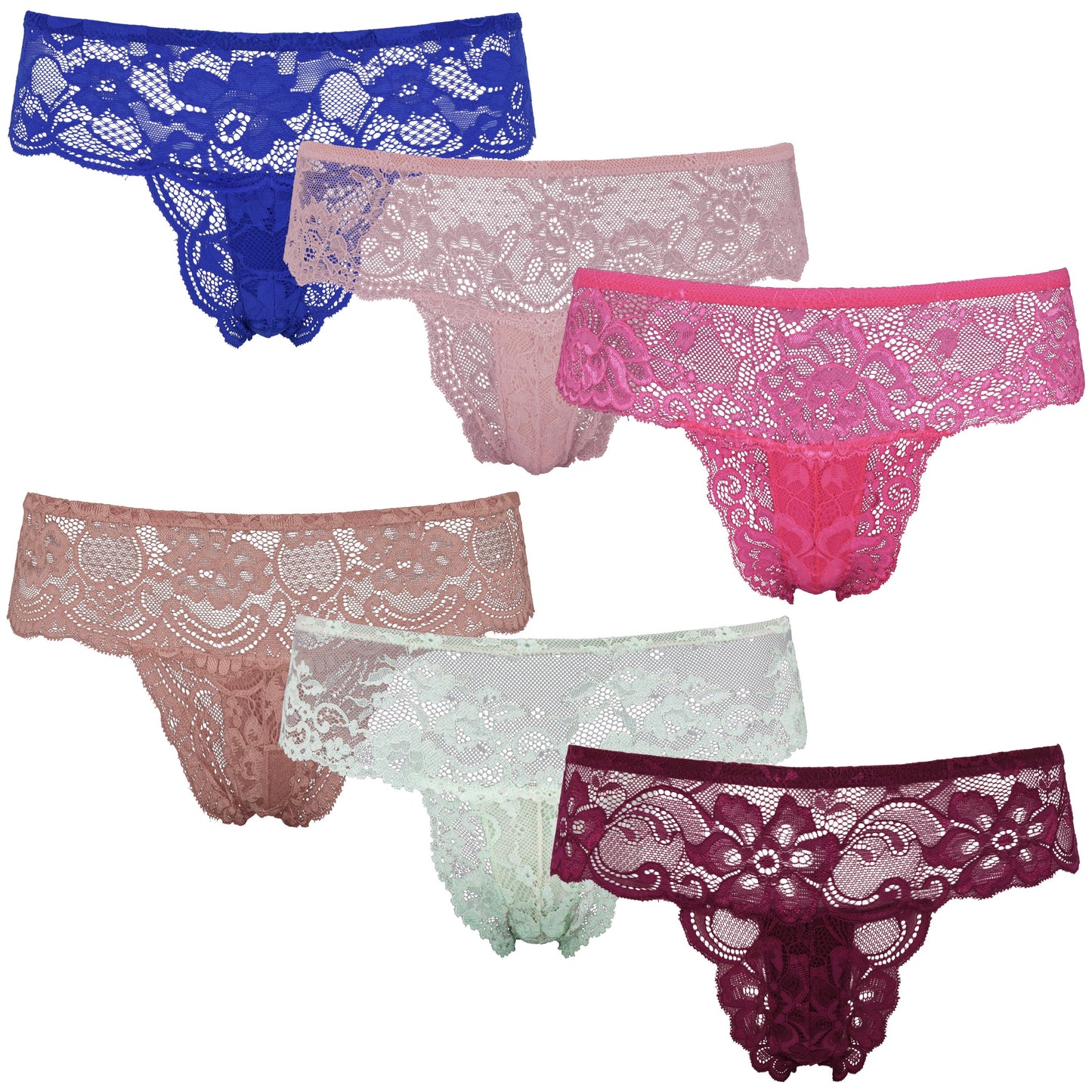 Women's Low Rise Sexy Sheer Lace Thongs Panties