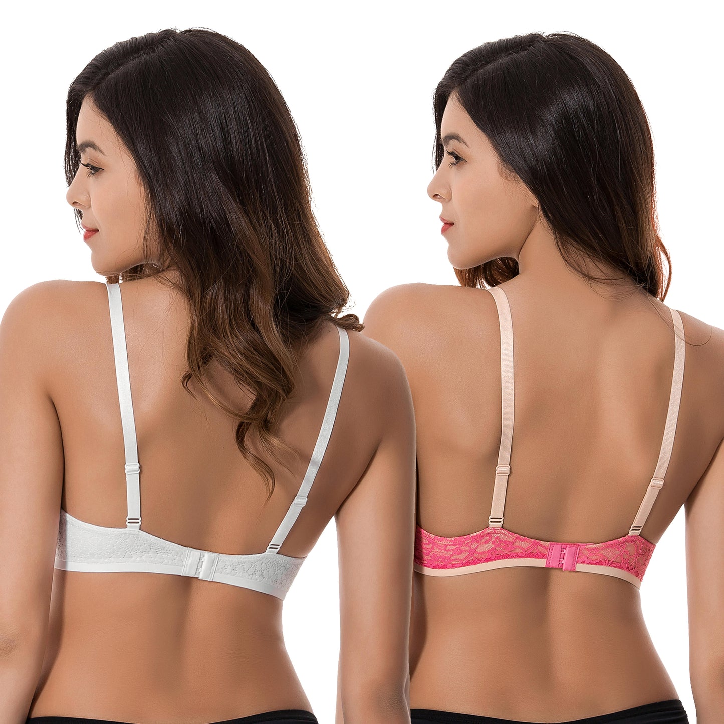 Women's Plus Size Perfect Shape Add 1 Cup Push Up Underwire Lace Bras