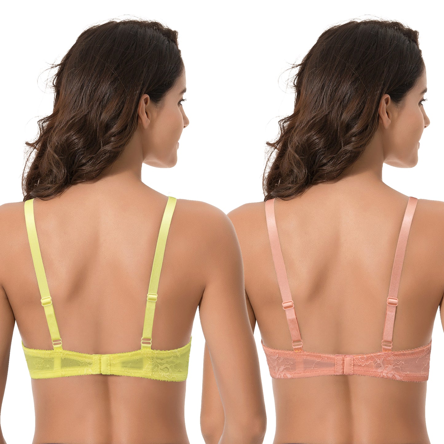 Womens Plus Size Perfect Shape Add 1 Cup Push Up Underwire Tshirt Bra-2PK
