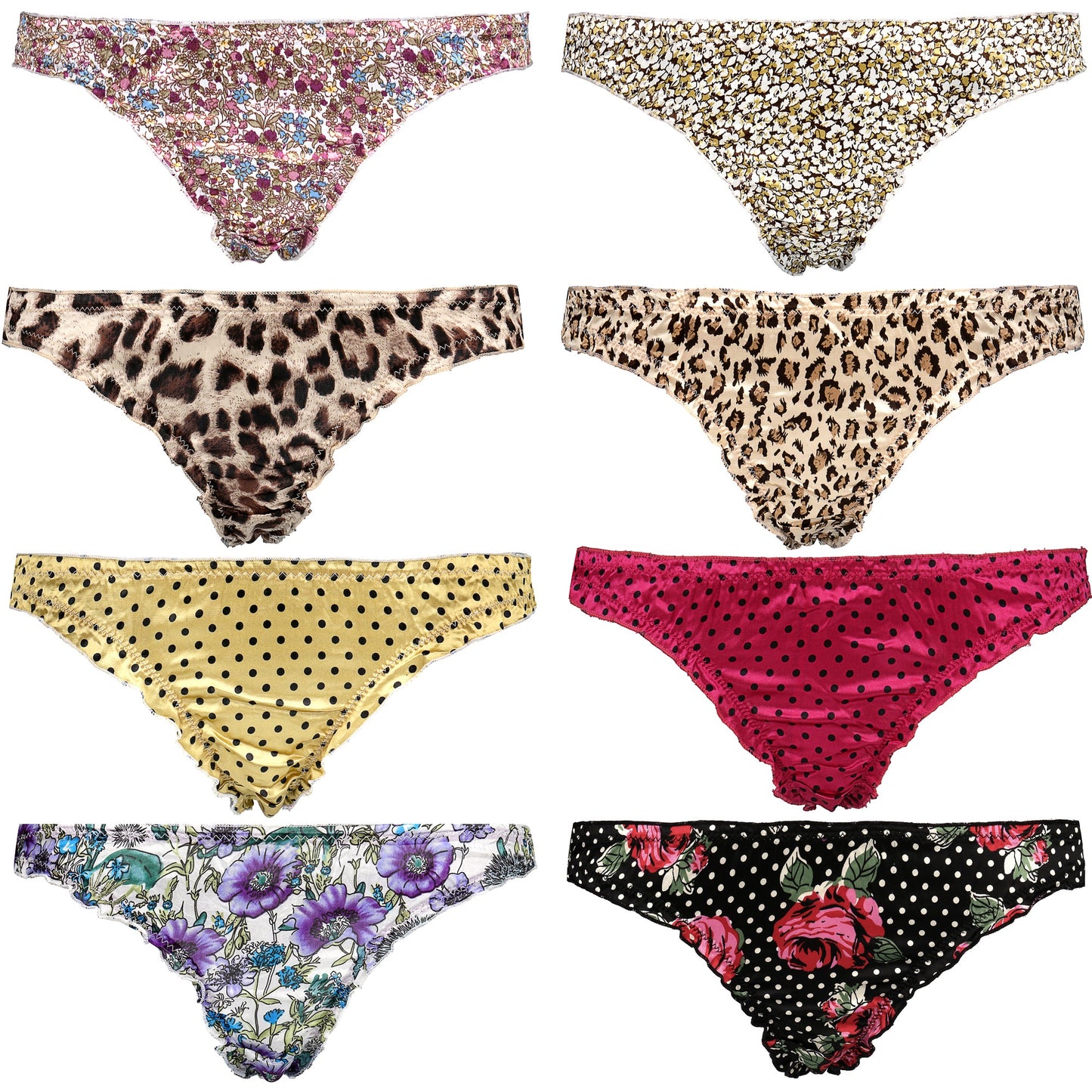 Sexy Comfy Women's Satin Thong Panties Strings Underwear