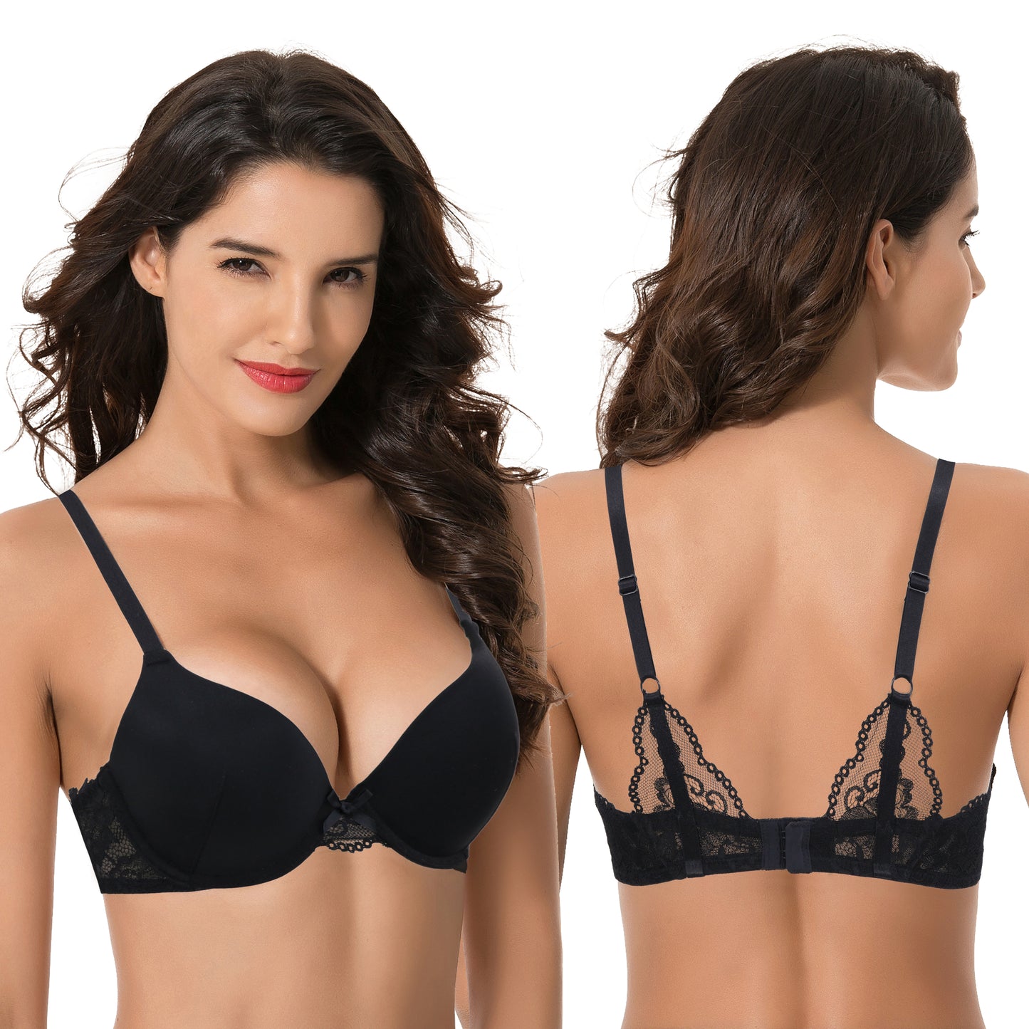 Women's Plus Size Push Up Add 1 Cup Underwire Perfect Shape Tshirt Bra