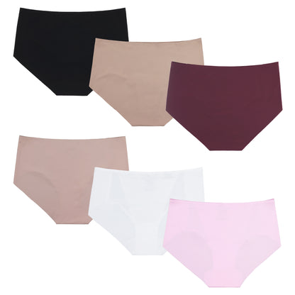 Women's Seamless Lightweight Basic Style Mesh-Sided Brief Panties