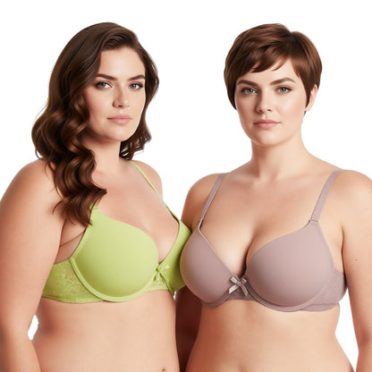 Women's Plus Size Perfect Shape Add 1 Cup Push Up Underwire Tshirt Bra