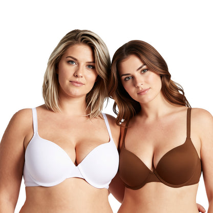 Women's Light Lift Add 1 Cup Push Up Underwire Convertible Tshirt Bra