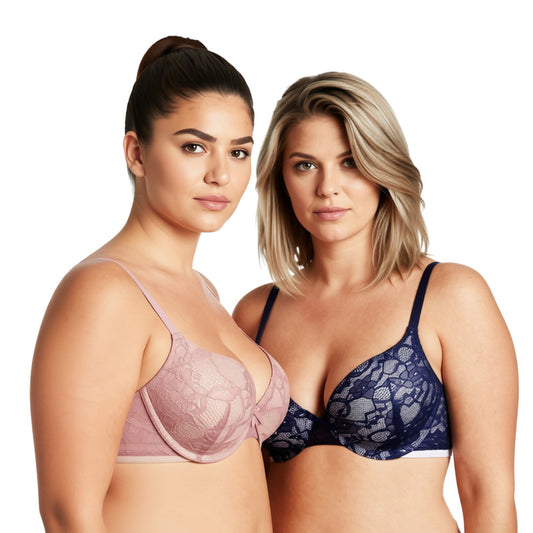 Women's Plus Size Perfect Shape Add 1 Cup Push Up Underwire Lace Bras