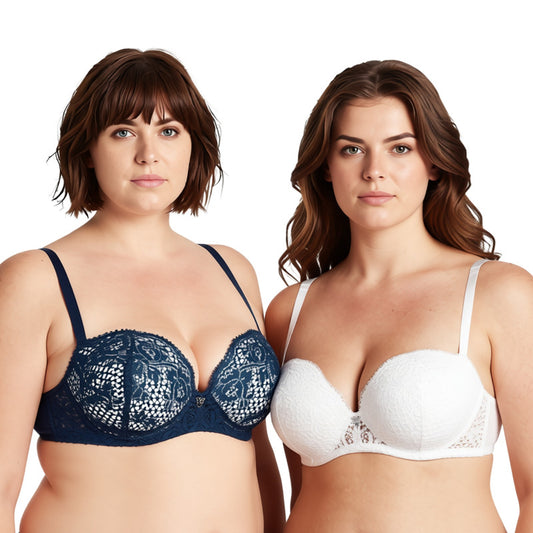 Women's Plus Size Add 1+ Cup Push Up Perfect Shape Underwire Lace Bra
