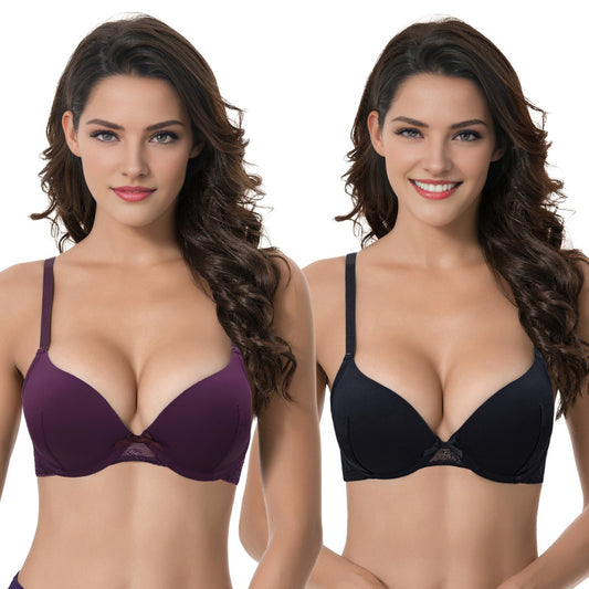 Womens Plus Size Perfect Shape Add 1 Cup Push Up Underwire Tshirt Bra