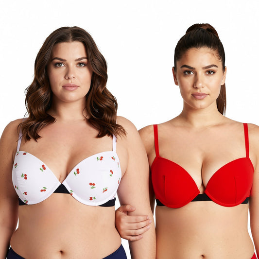 Women's Plus Size Add 1 and a half Cup Push Up Underwire Lace Bras